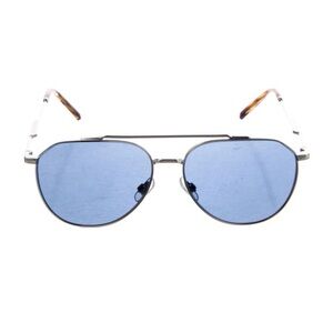 Dolce & Gabbana Blue Aviator Sunglasses with Silver Frame